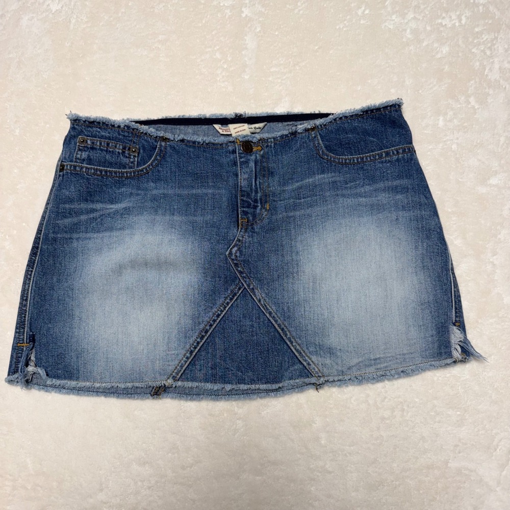 Abercrombie Fitch Y2K Vintage Low Rise Demin Mini Skirt Size 8 100% Cotton